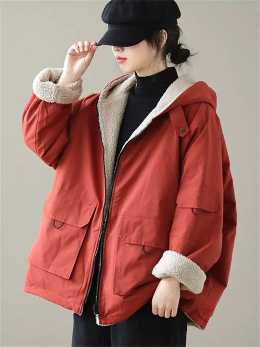 Stylish Oversized Faux Fur Cotton Padded Coat