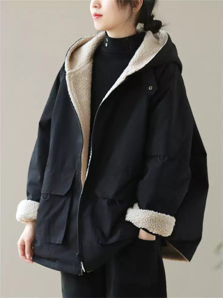 Stylish Oversized Faux Fur Cotton Padded Coat