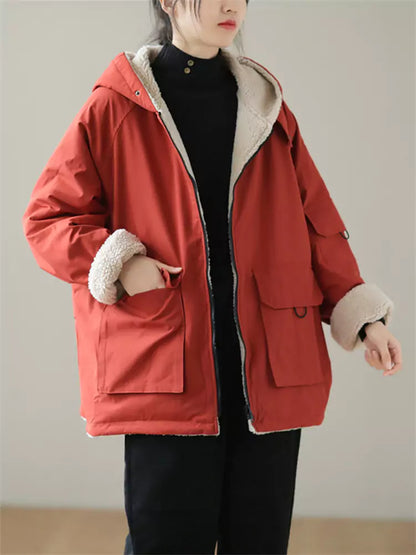 Stilvoller, übergroßer, wattierter Baumwollmantel aus Kunstpelz