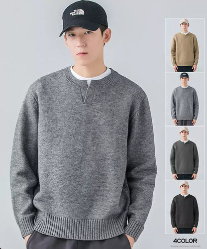 Stilvoller, einfarbiger, bequemer und warmer Pullover