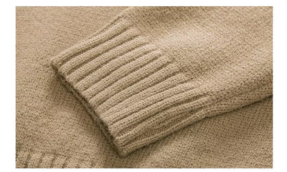 Stilvoller, einfarbiger, bequemer und warmer Pullover