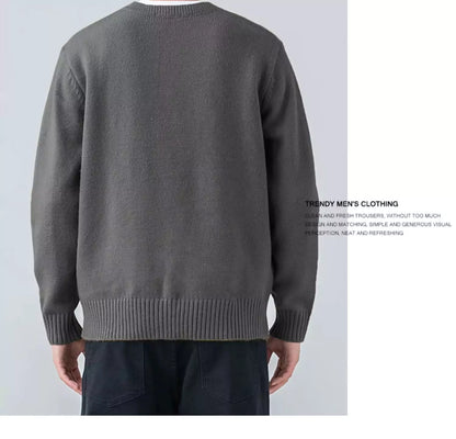 Stilvoller, einfarbiger, bequemer und warmer Pullover