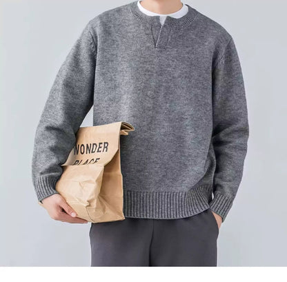 Stilvoller, einfarbiger, bequemer und warmer Pullover