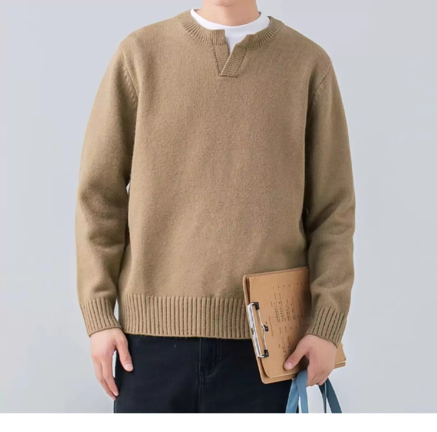 Suéter elegante, cómodo y cálido de color sólido