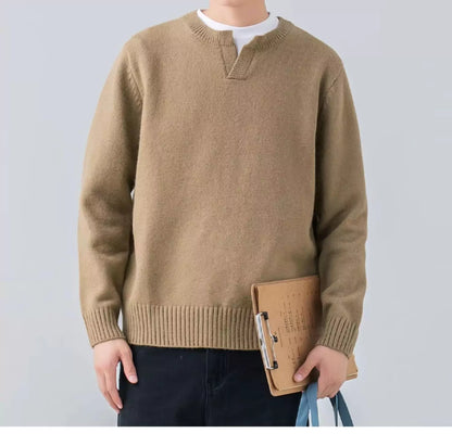 Stilvoller, einfarbiger, bequemer und warmer Pullover