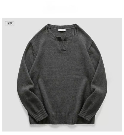 Stilvoller, einfarbiger, bequemer und warmer Pullover