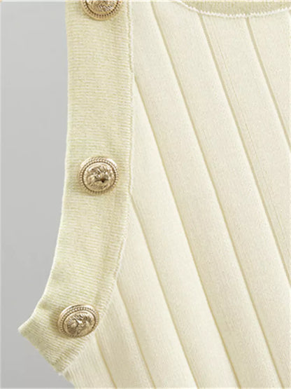 Conjunto de 2 piezas de cárdigan con cuello en V y vestido ajustado de punto con corsé