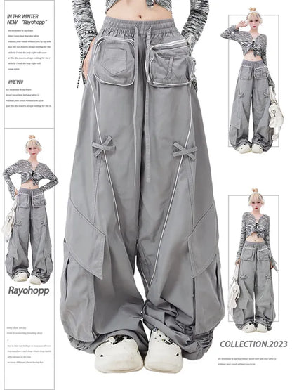 Techwear Multi Pocket Wide Leg Cargo Pants