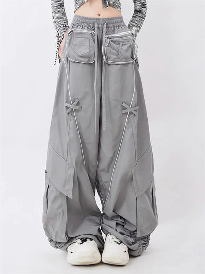 Techwear Multi Pocket Wide Leg Cargo Pants