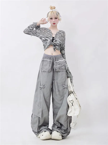 Techwear Multi Pocket Wide Leg Cargo Pants