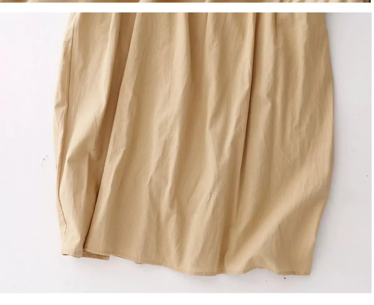 Textured Bodice Shirt Collar A-Line Midi Dress