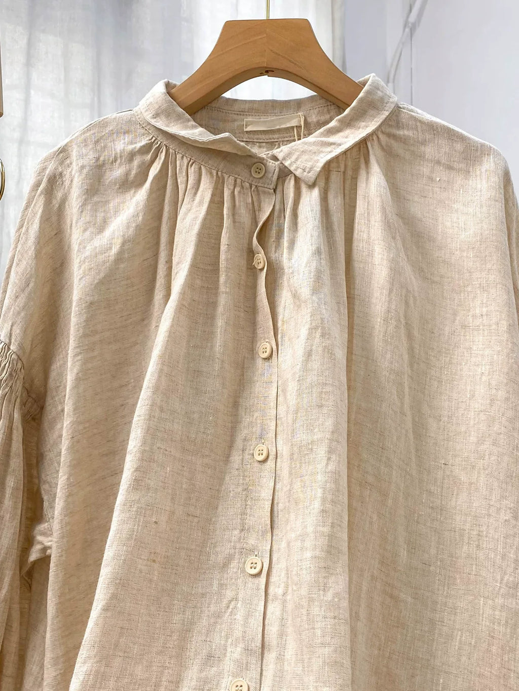 Textured Button-Front Shirt Collar Maxi Dress