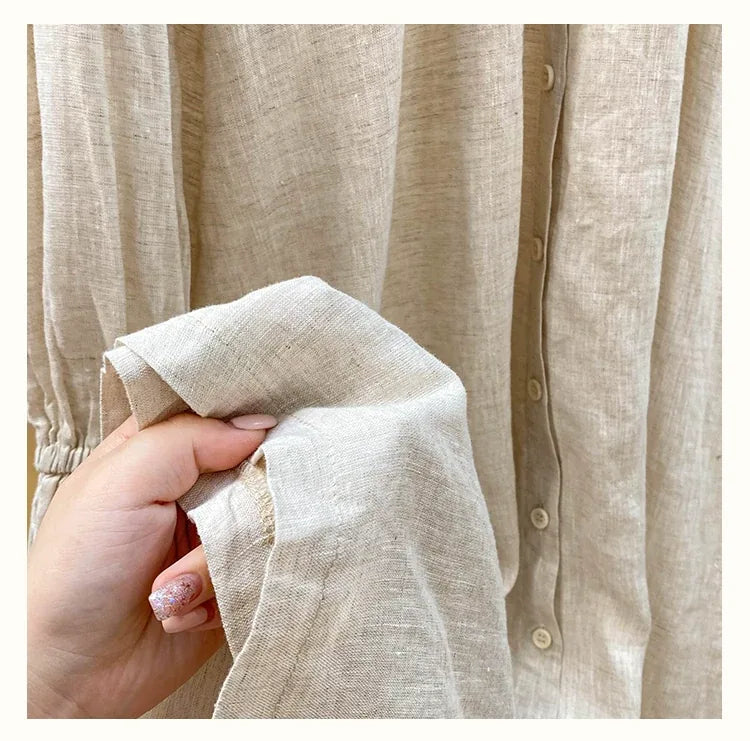 Textured Button-Front Shirt Collar Maxi Dress