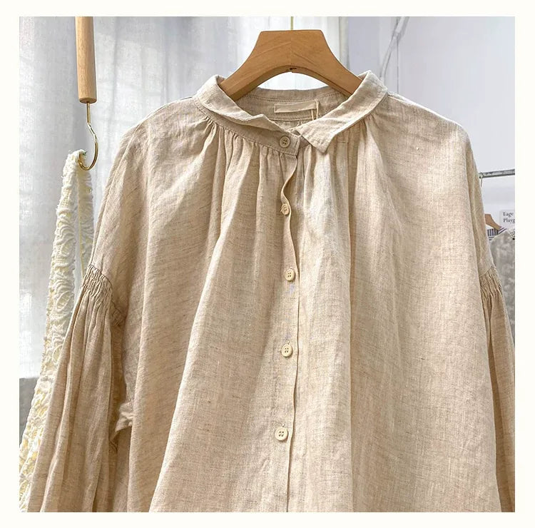 Textured Button-Front Shirt Collar Maxi Dress