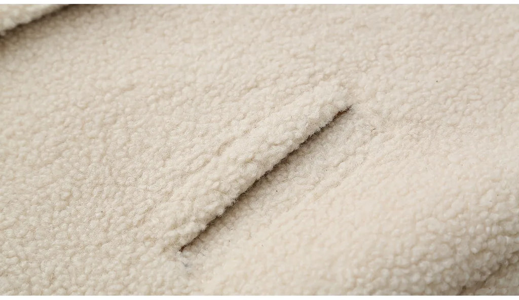 Textured Fleece Jacket with Contrast Cuffs and Gold Buttons