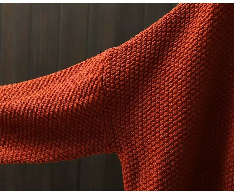 Textured Knit V-Neck Cardigan with High-Low Hem
