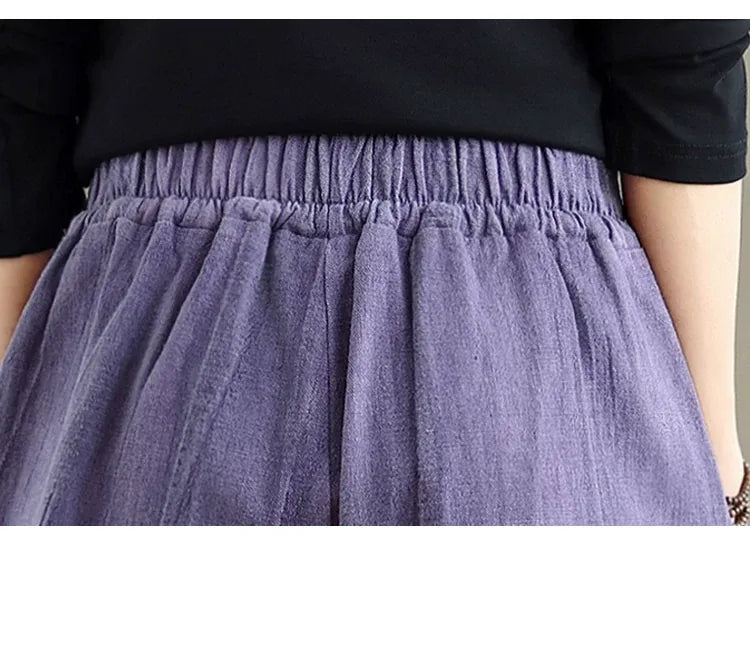 Textured Wide Leg Pants Elastic Waist Drawstring