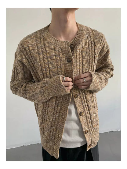 Trendiger Colorblock-Cardigan mit Zopfmuster