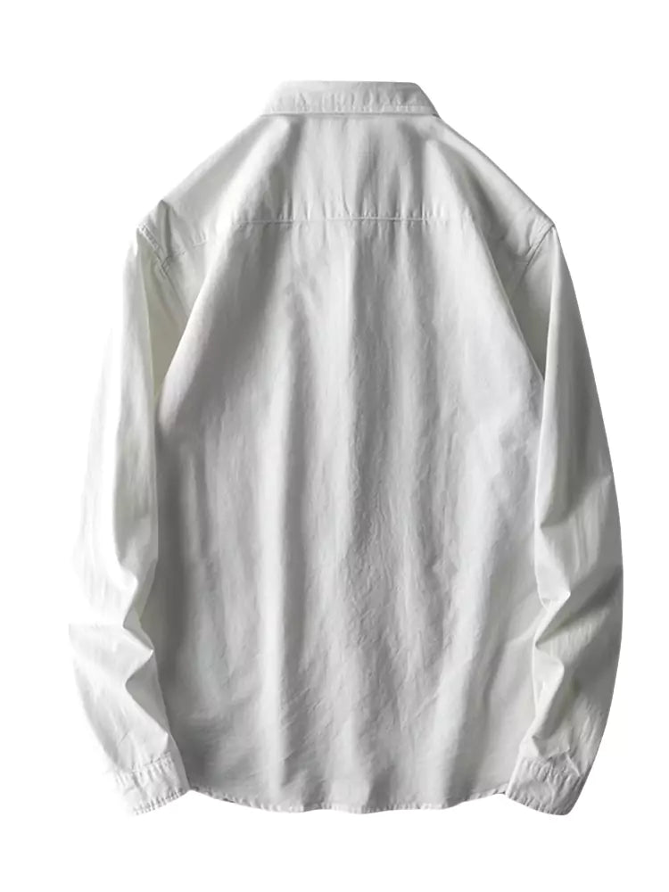 Camisa de bloques de color de moda para hombre con parches