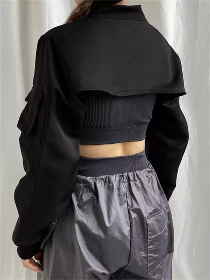 Trendige, superkurze Bolerojacke mit Reißverschluss