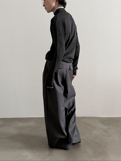 Einzigartiger Colorblock-Strickpullover mit Henley-Ausschnitt und schmaler Passform