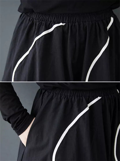 Einzigartiger Damen-Ballonrock mit dunklem, ästhetischem, abstraktem Muster