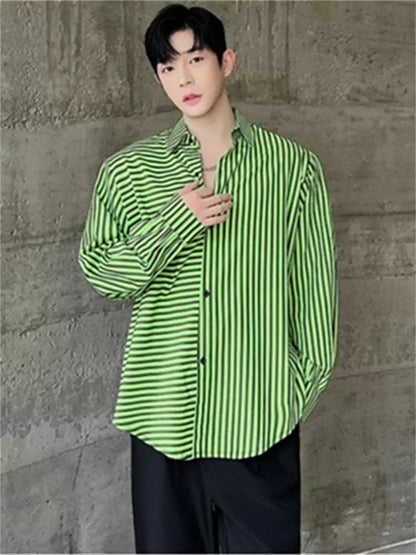 Einzigartiges gestreiftes Langarmhemd