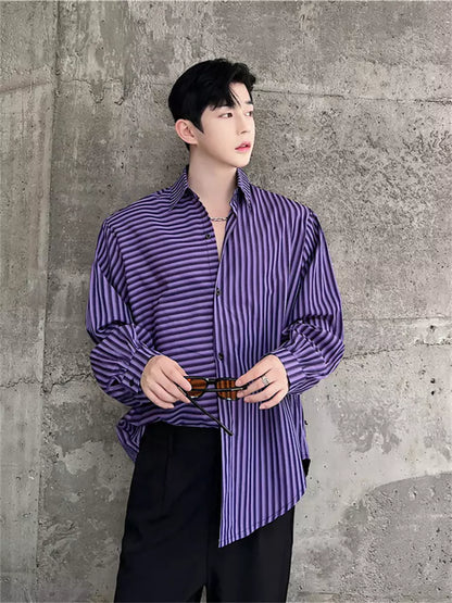 Einzigartiges gestreiftes Langarmhemd