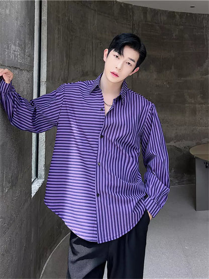 Einzigartiges gestreiftes Langarmhemd