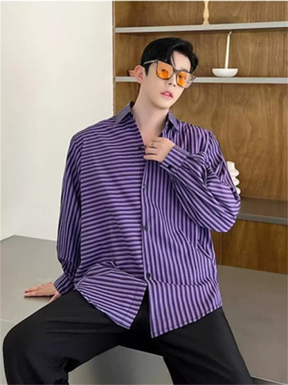 Einzigartiges gestreiftes Langarmhemd