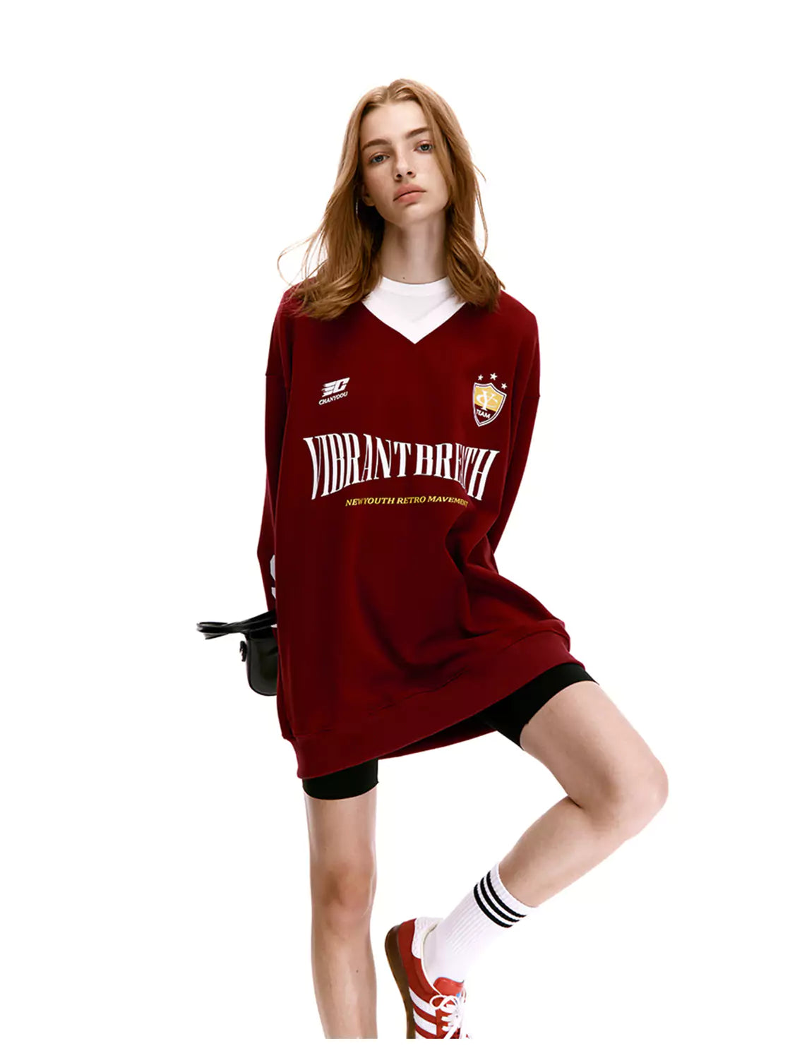 Unisex American Retro Loose Blokette Jersey Sweatshirt