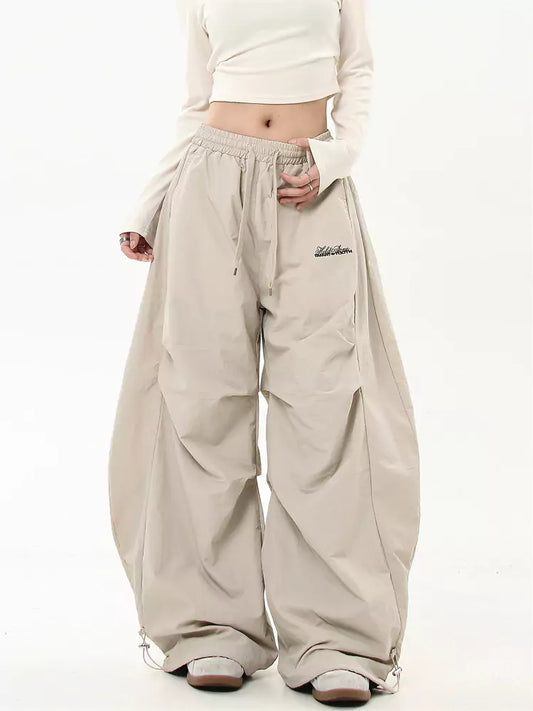 Unisex High Street Fleece Wide Leg Parachute Pants