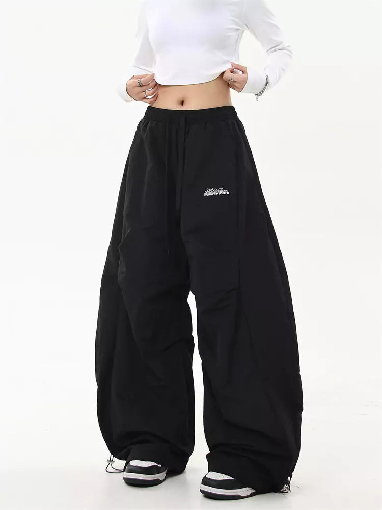 Pantalones de paracaídas de pierna ancha de polar unisex High Street