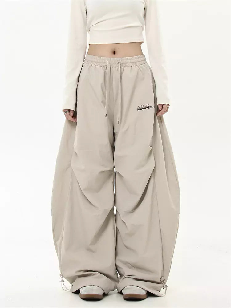 Unisex High Street Fleece Wide Leg Parachute Pants