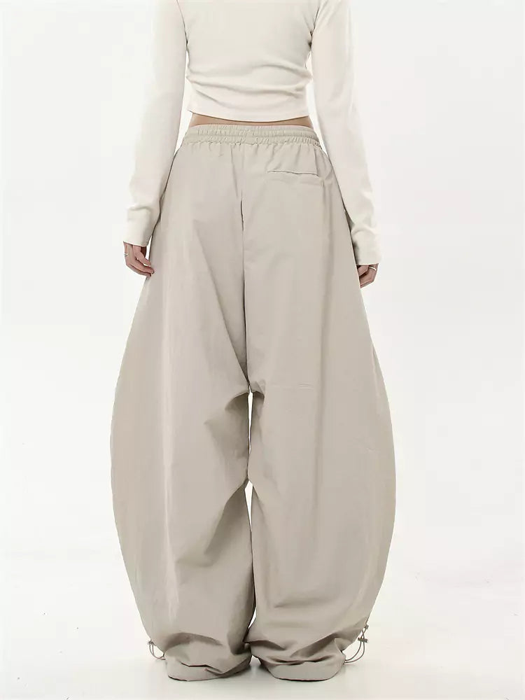 Pantalones de paracaídas de pierna ancha de polar unisex High Street