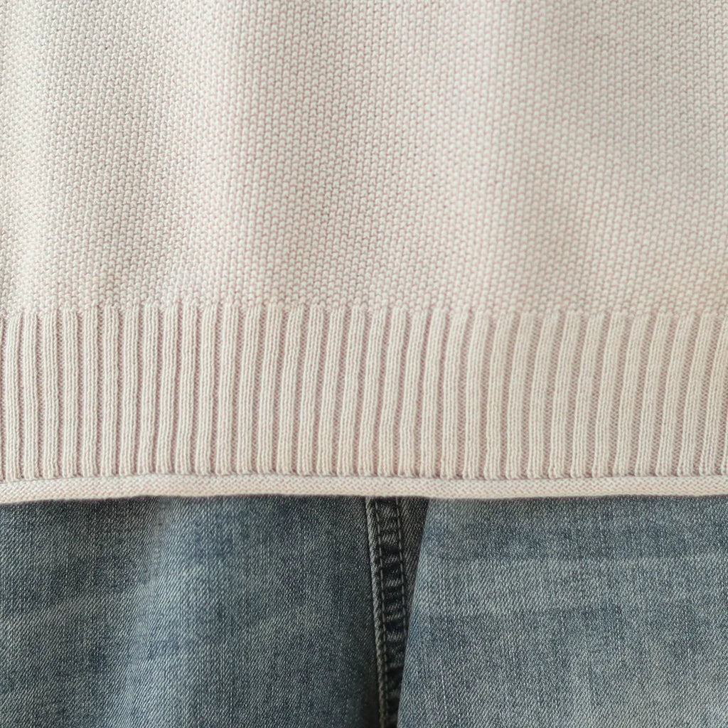 V-Neck Solid Color Long Sleeve Knit Sweater
