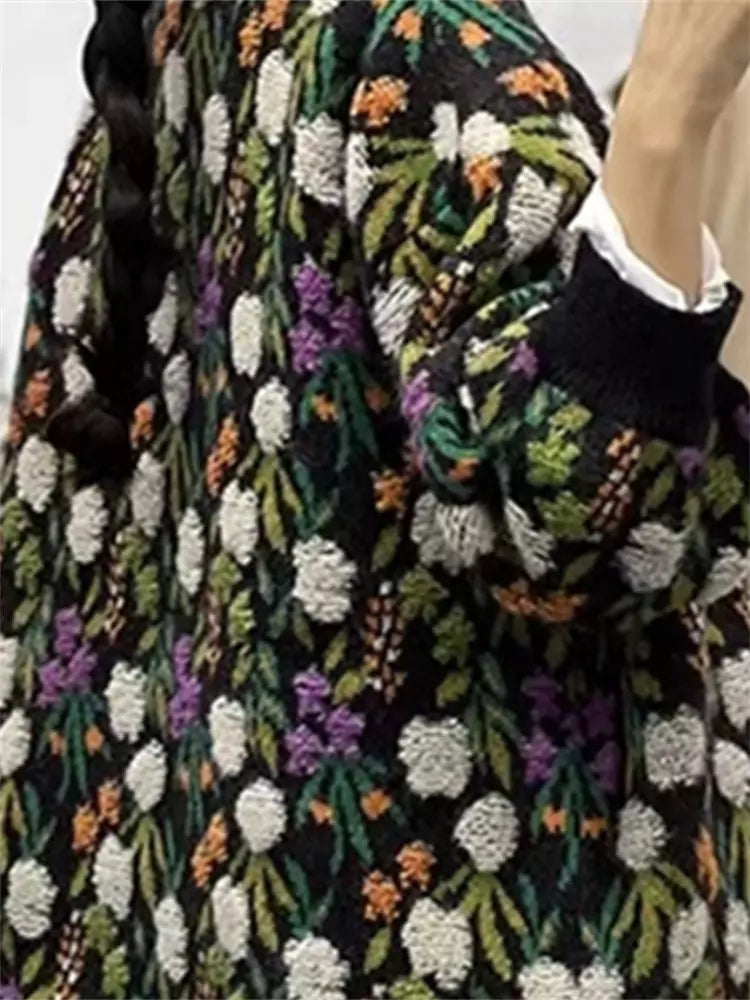 Versatile Floral Cardigan with Intricate Embroidery