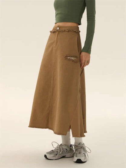 Vintage A-Linien-Jeans-Midirock von EZE