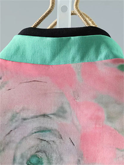 Vintage-Steppmantel im chinesischen Stil mit Stickerei und Froschknöpfen