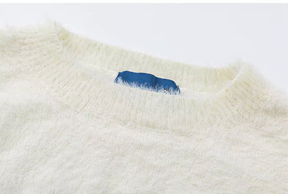 Suéter de punto dálmata estilo universitario vintage