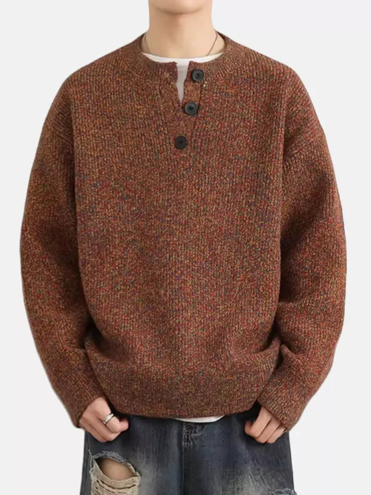 Vintage Cozy V-neck Sweater for Men