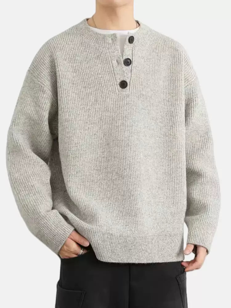 Vintage Cozy V-neck Sweater for Men