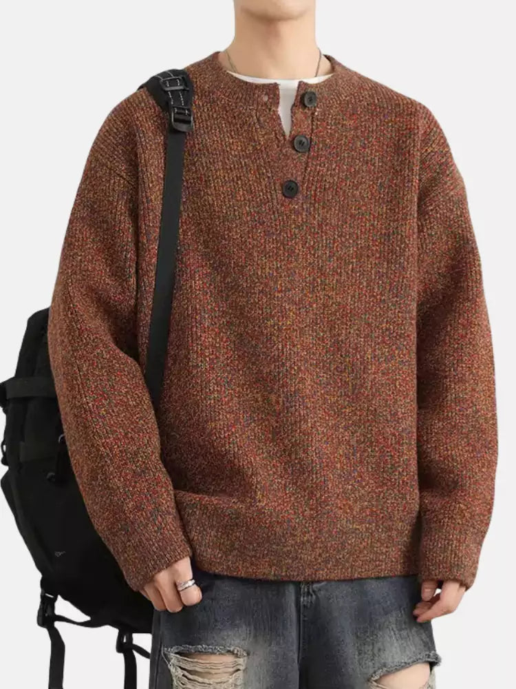 Vintage Cozy V-neck Sweater for Men