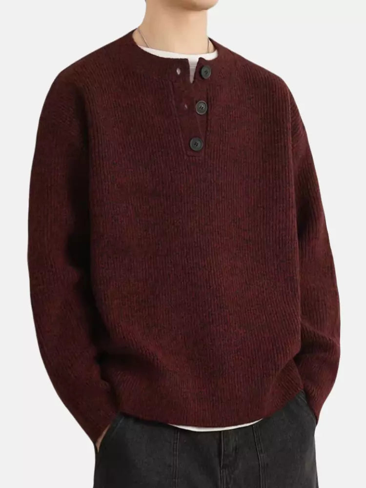 Vintage Cozy V-neck Sweater for Men