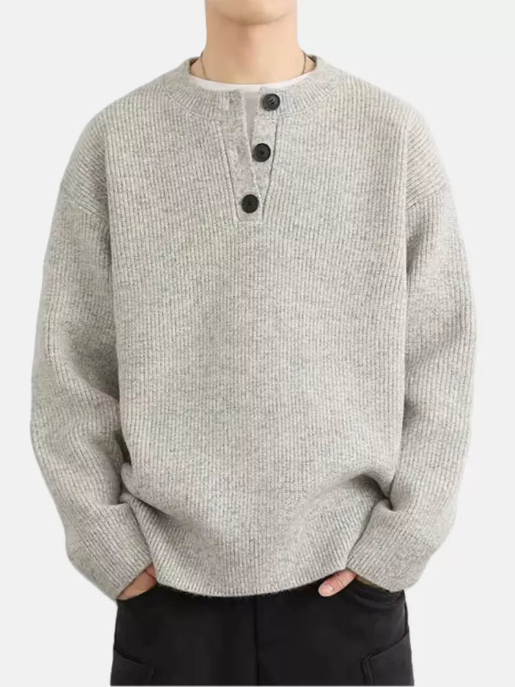 Vintage Cozy V-neck Sweater for Men