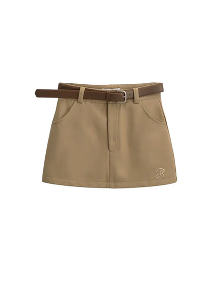 Vintage Embroidery High Waist Mini Skirt