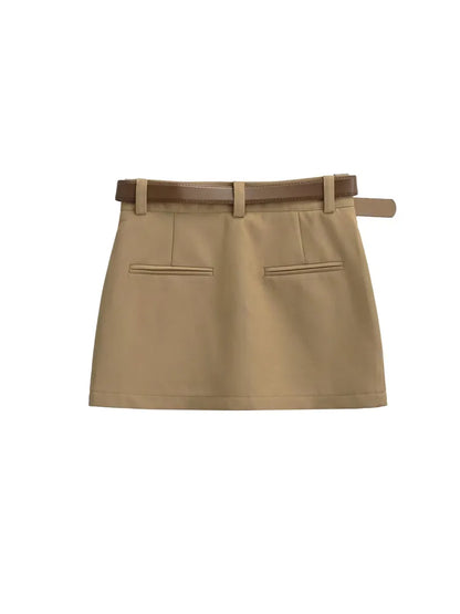 Vintage Embroidery High Waist Mini Skirt