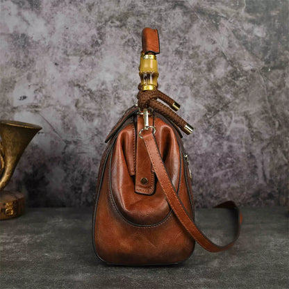 Vintage Damenhandtasche mit floralem Prägemuster, großes Fassungsvermögen, Umhängetasche &amp; Schultertasche 