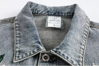 Vintage-Jeansjacke mit Graffiti-Print