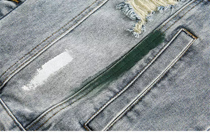 Vintage-Jeansjacke mit Graffiti-Print